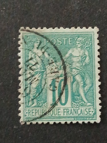 timbre France Type Sage yt 76 oblitéré signé Brun