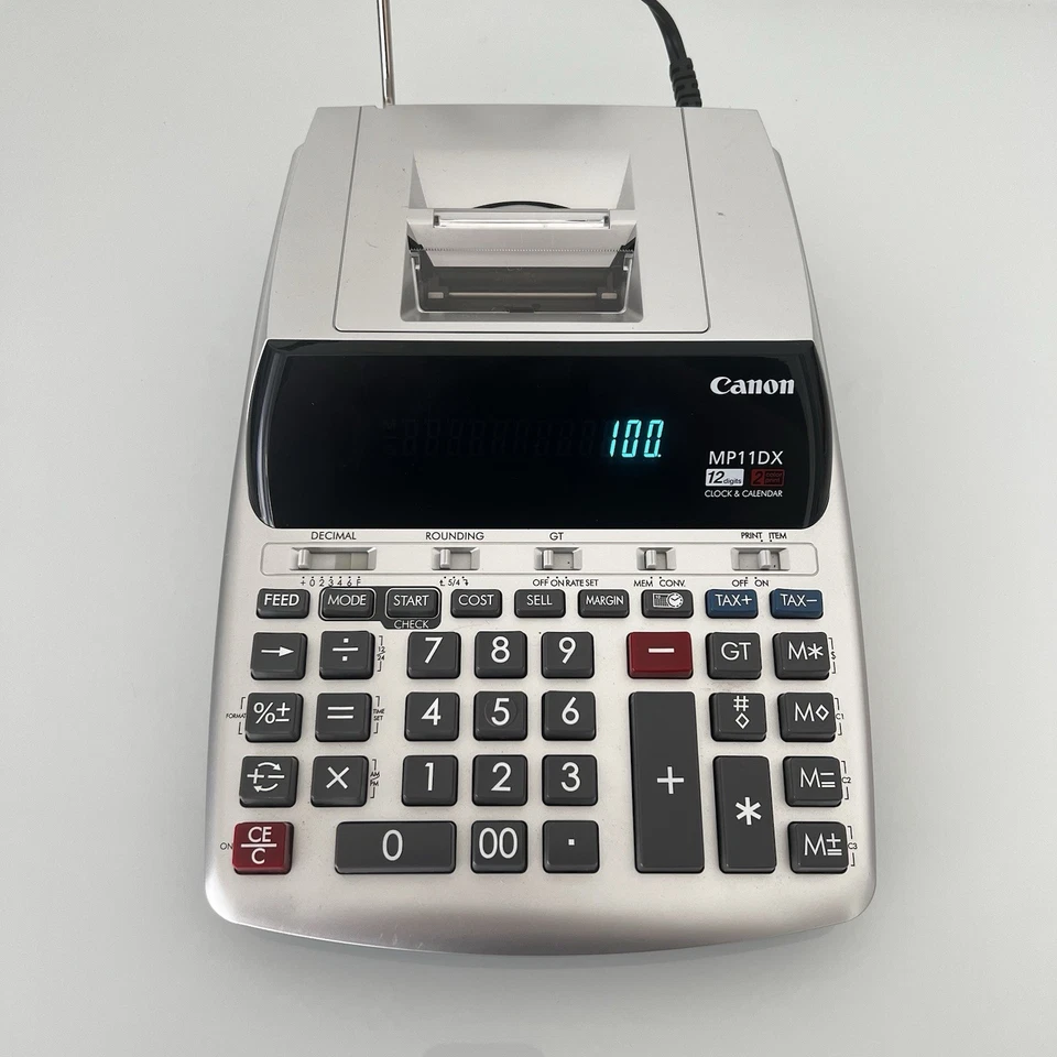 Canon MP11DX 12 Digits 2-Color Print Desktop Printing Calculator TESTED - Image 2 of 4