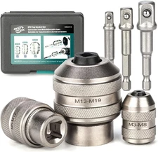 6 Pcs Adjustable Tap Sockets Tap Socket Set 1/4" 3/8" 1/2" Tap Holder Tool New