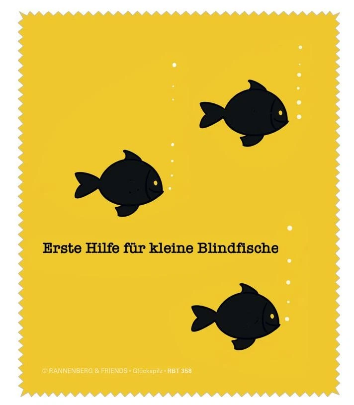 witziges Brillenputztuch "Blindfische" in gelb von Rannenberg & Friends | NEU