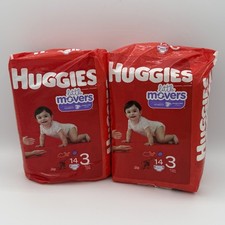 Huggies Little Movers Diapers 14 Count Size 3 16-28ibs LOT
