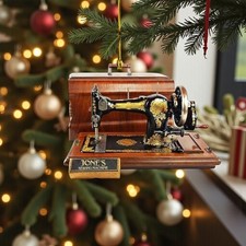 Personalized Antique Sewing Machine Ornament Seamstress Quilting Gift
