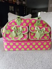 Girls Dance Accessory Bag Ballet Dress Luggage Overnight Pink Green Polkadot