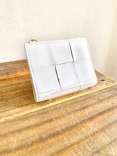 Bottega Veneta Maxi Intrecciato Cassette Wallet Leather Compact White Japan