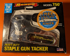 Arrow Model T50 Pro Heavy Duty Staple Gun Tacker In Original Box missed knife 
