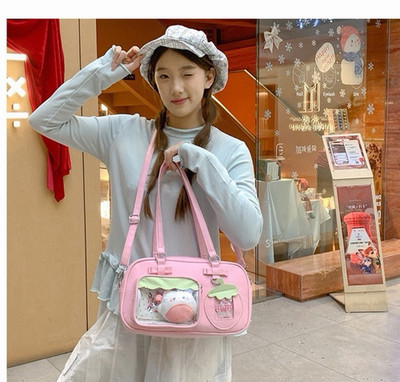 Hello Kitty Pink Shoulder/Crossbody Bag Zip Purse w/ Plush Charm
