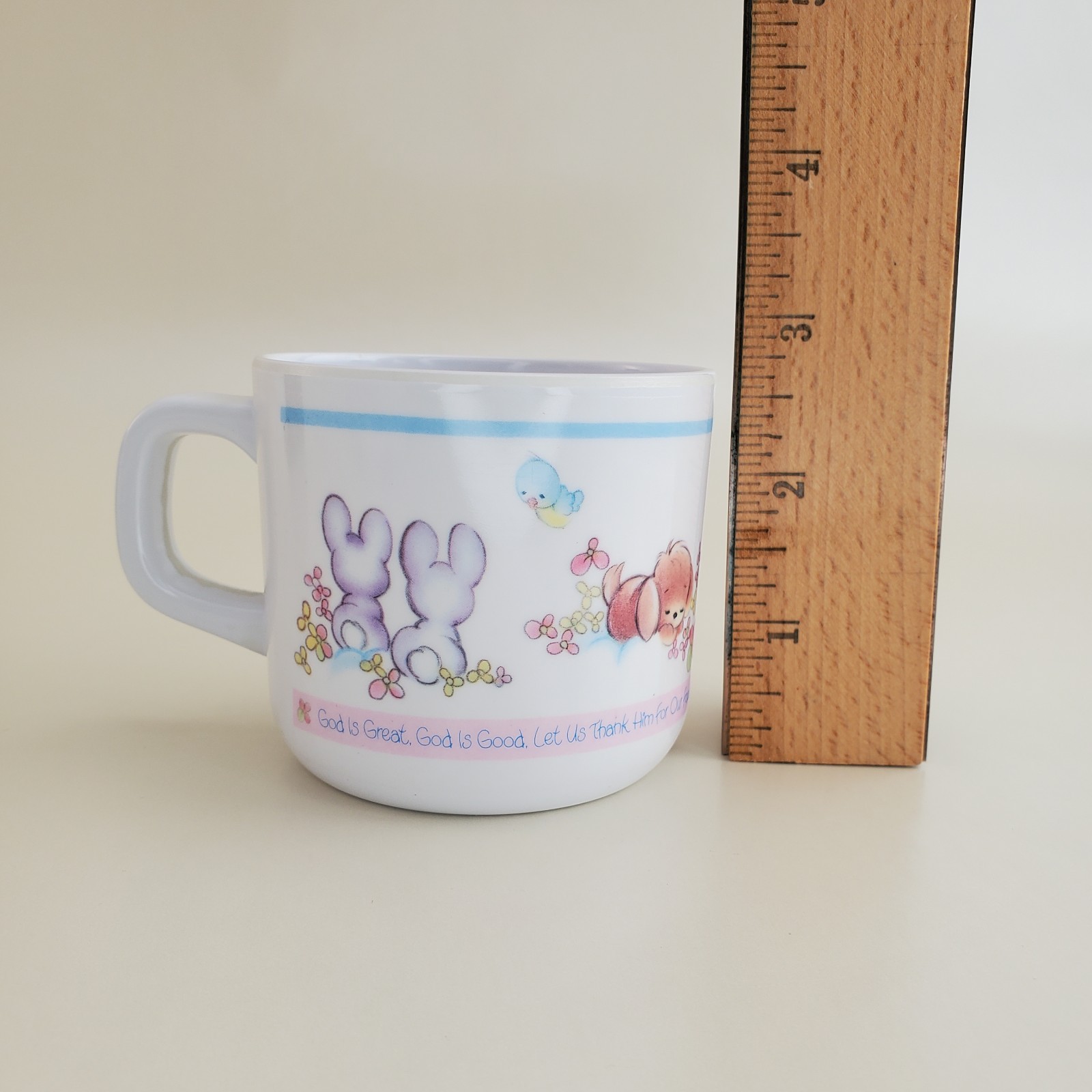 Vintage Precious Moments 1987 Enesco Melamine Toddler Plate Cup & Bowl Set