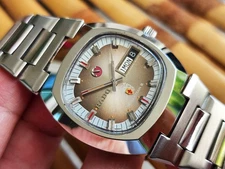 VINTAGE RADO MUSKETEER III AUTOMATIC DAY DATE GENTS BROWN Dial Rare Nice.