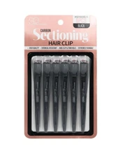 Carbon Sectioning Hair Clip Black 6 pieces