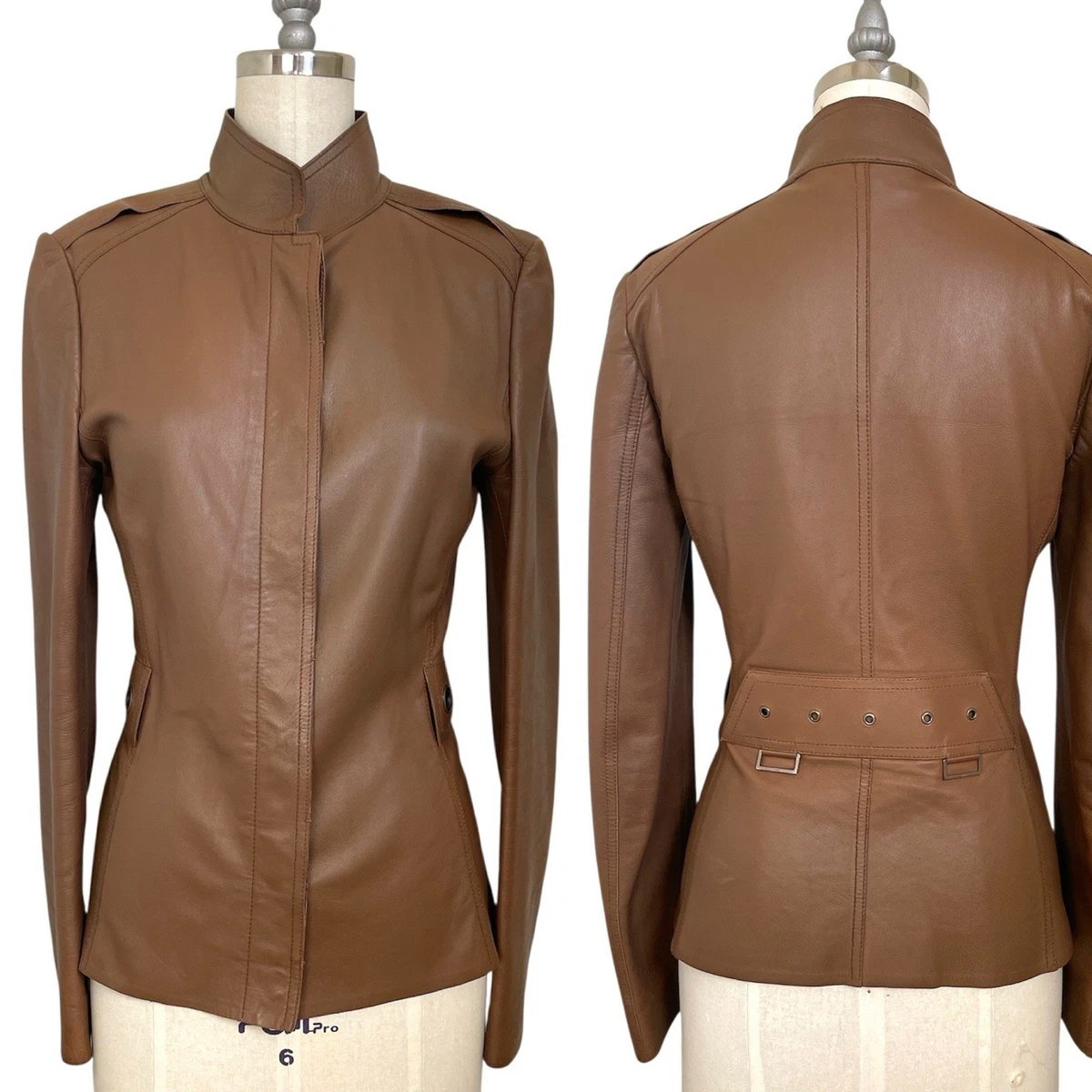 Gucci Leather Outer Shell Brown Coats, Jackets & Vests for Women