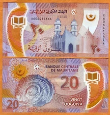 MAURITANIA: 20 Ouguiya banknote  2020 (2021), P-New, UNC POLYMER, Revalued