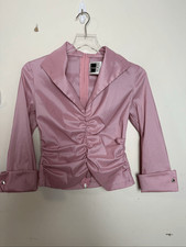 Tadashi Taffeta Mauve Ruched Satin Evening Formal Blouse Size 8 Made in USA