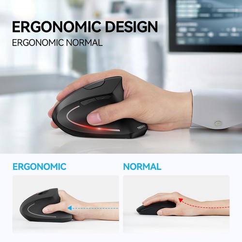 Ergonomic Mouse, Wireless Bluetooth Vertical Mouse, 4800 DPI Optical Tracking... - Picture 4 of 7