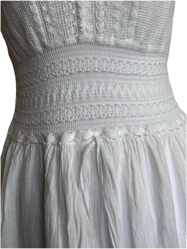 Seaspice Gauze Dress Peruvian Cotton Halter Top Bridal Shower Bachelorette Beach - Picture 4 of 8
