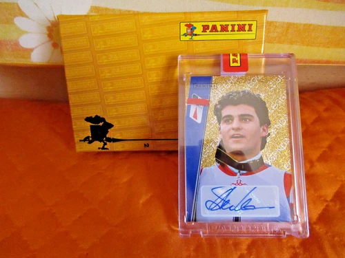 PANINI CARD ORIGINAL AUTOGRAPHED ALBERTO TOMBA LIMITED EDITION WITH BOX