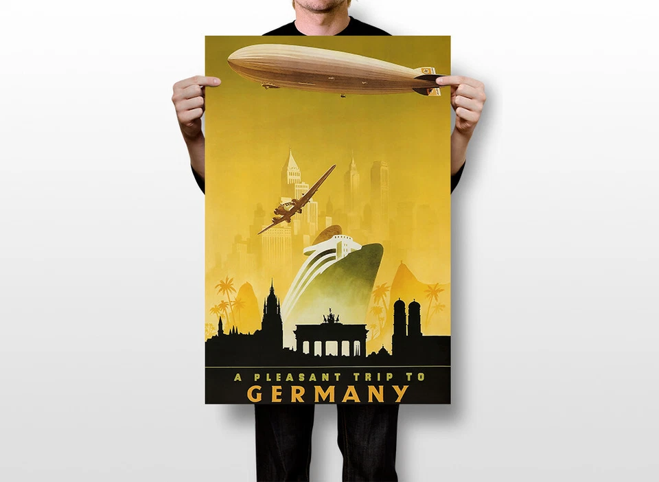 Zeppelin Avión Barco Agradable Viaje a Alemania Pared De Colección - PÓSTER 20x30 Foto 2 de 4