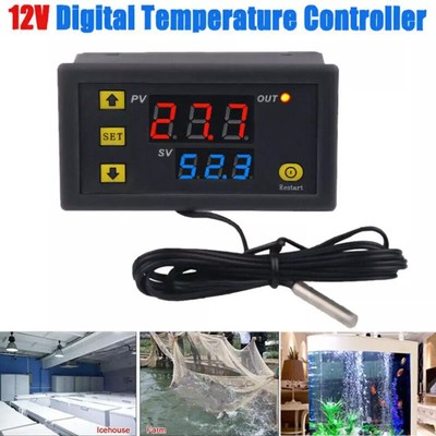 DC 12V 20A Digital Temperature Controller Switch Probe Thermostat Control W3230