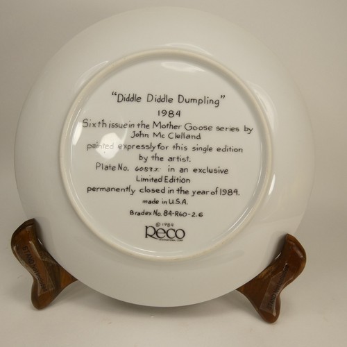 1984 "Diddle Diddle Dumplin" di John Mc Clelland Madre Oca Piatto RECO FLJB8 - Foto 11 di 11
