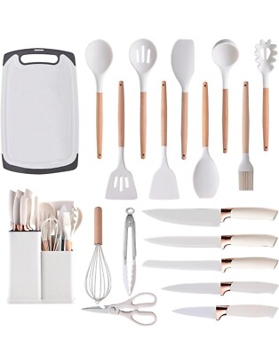 19 Pc kitchen utensils & Knives set with holder
