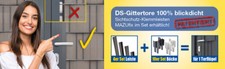 MAZUfix - Sichtschutz Tor - Klemmleiste Doppelstabgitter 8/6/8mm 100% Blickdicht