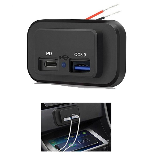 QC3.0 USB 5A+PD 1.5A Aufbaubuchse Buchse 12V - 24 V Ladegerät Steckdose NEU - Afbeelding 9 van 12