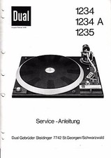 Service Manual-Anleitung für Dual 1234, 1234 A, 1235 