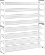 8-Tier Metal Shoe Rack - Holds 50 Pairs, Stackable Organizer for Entryway/Garage