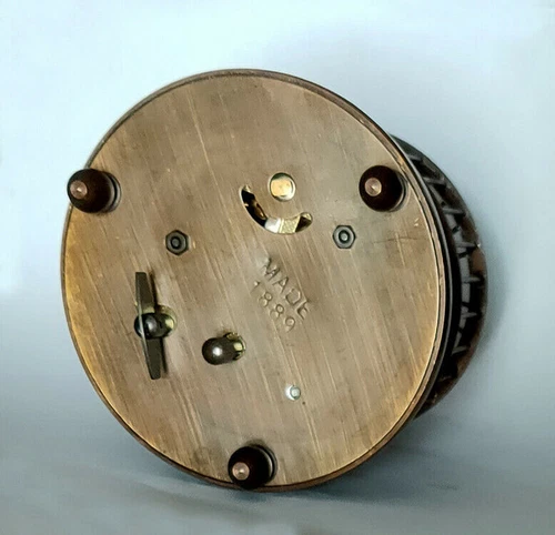 Antique Decorated Old Copper Carved Bird In Cage tick Mechanical Table Clock - Picture 5 of 6