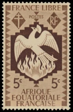 FRENCH EQUATORIAL AFRICA 142 - Phoenix Rising  (pb38713)