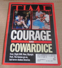 1996 Time Magazine signed + dated 8-96 by Kerri Strug, Gold Medal Gymnast hero