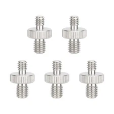 M8 Male to 1/4"-20 Male Stainless Steel Screw Adapter 5-Pack - 3451