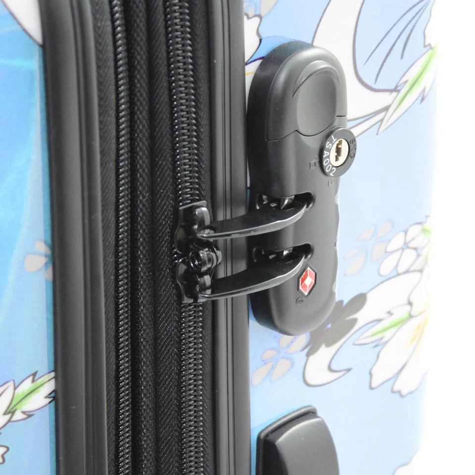 Tropical Flower 3 件套可扩展硬质万向轮行李箱套装 - 天蓝色 — 第 3/4 张图片