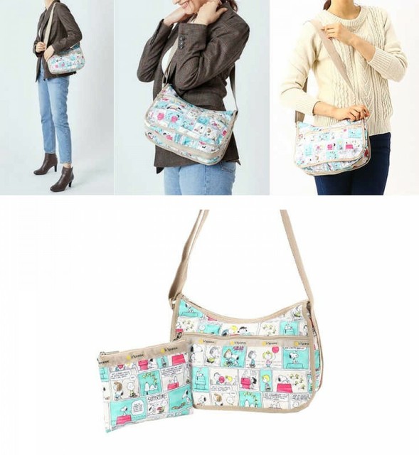 Peanuts Snoopy x LeSportsac JPN Exclusive CLASSIC HOBO Bag Comic Strip