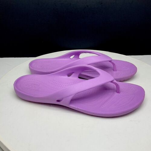 Crocs Sandals Womens 8 Kadee II Flip Flops Orchid Iconic Comfort Slip On Thong - Picture 1 of 8