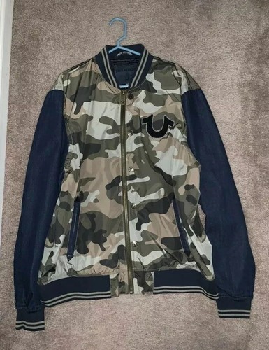Mens True Religion Jacket Camo Denim 