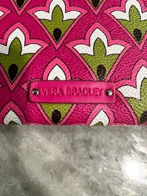 Cartera/cartera de mano Vera Bradley floral rosa con cremallera de cuero usada solo una vez Foto 2 de 4