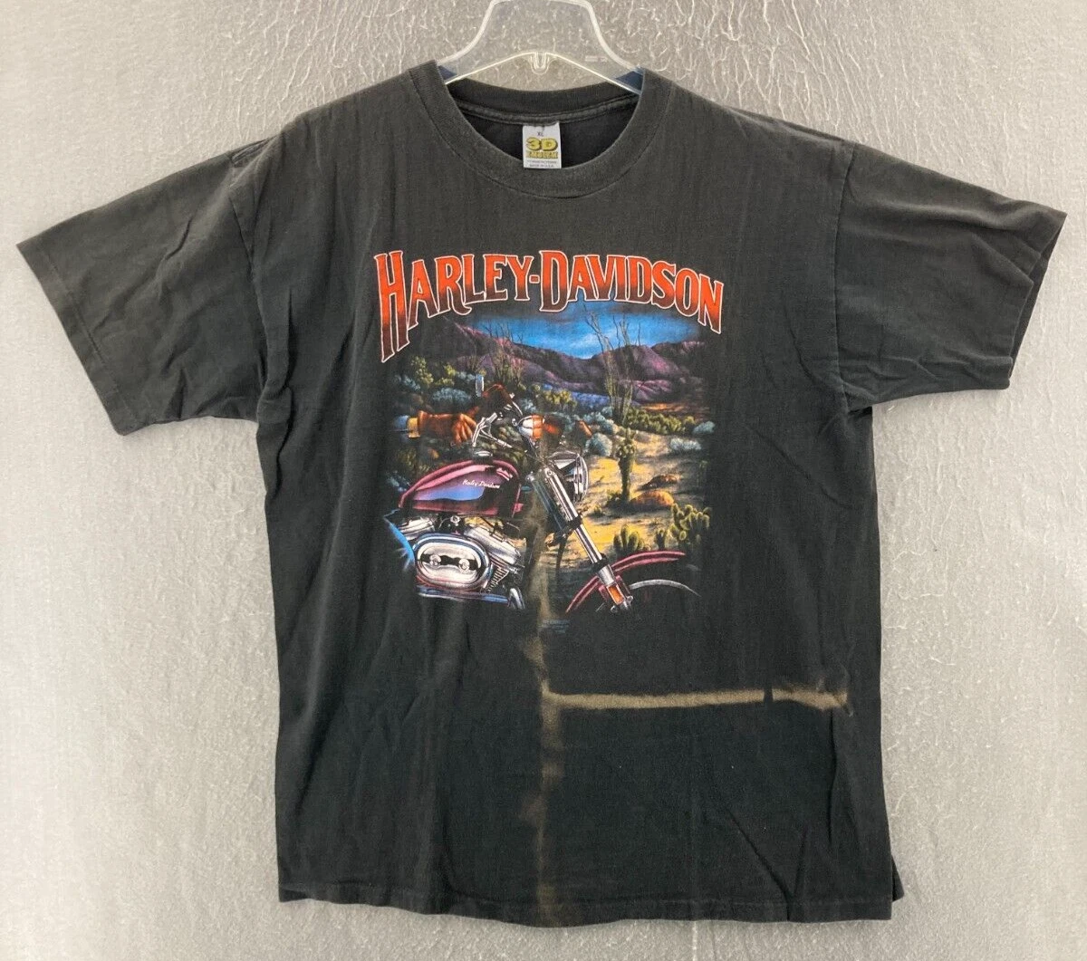 Vintage 3d emblem Harley Davidson T shirt XL FT. Worth Texas USA 