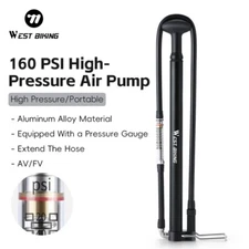 WEST BIKING Bicycle Floor Pump 160PSI High Pressure Ball Bike Pump Inflator