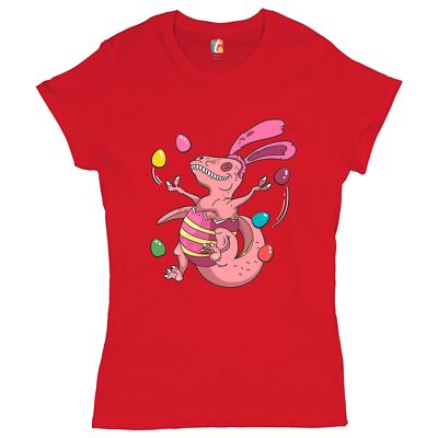 Easter Egg T-rex T-Shirt Happy Easter Bunny Dinosaur Egg Hunt  Women's Tee