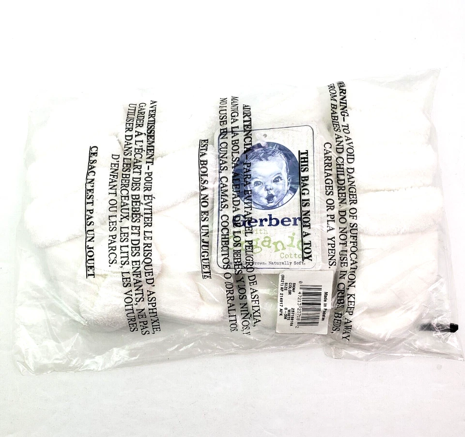 Gerber Baby Size 0-3 Months White Made With Organic Cotton Socks 8 Pack - Image 2 of 4