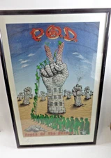 2001 P.O.D. "Youth Of The Nation" Tour EMEK Poster Framed - SIGNED