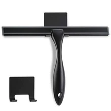 Shower Squeegee 10-Inch Matte Black Squeegee All-Purpose Stainless Steel 