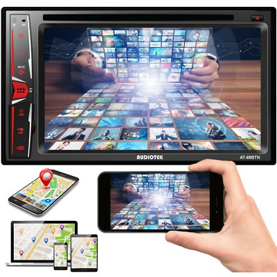 200W 2Din Car 6.2'' DVD CD Touch Screen Radio NAVI Mirror Link For Android & IOS