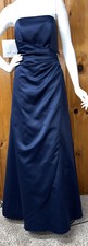 womens davids bridal prom special occasion dress full length navy blue size 6