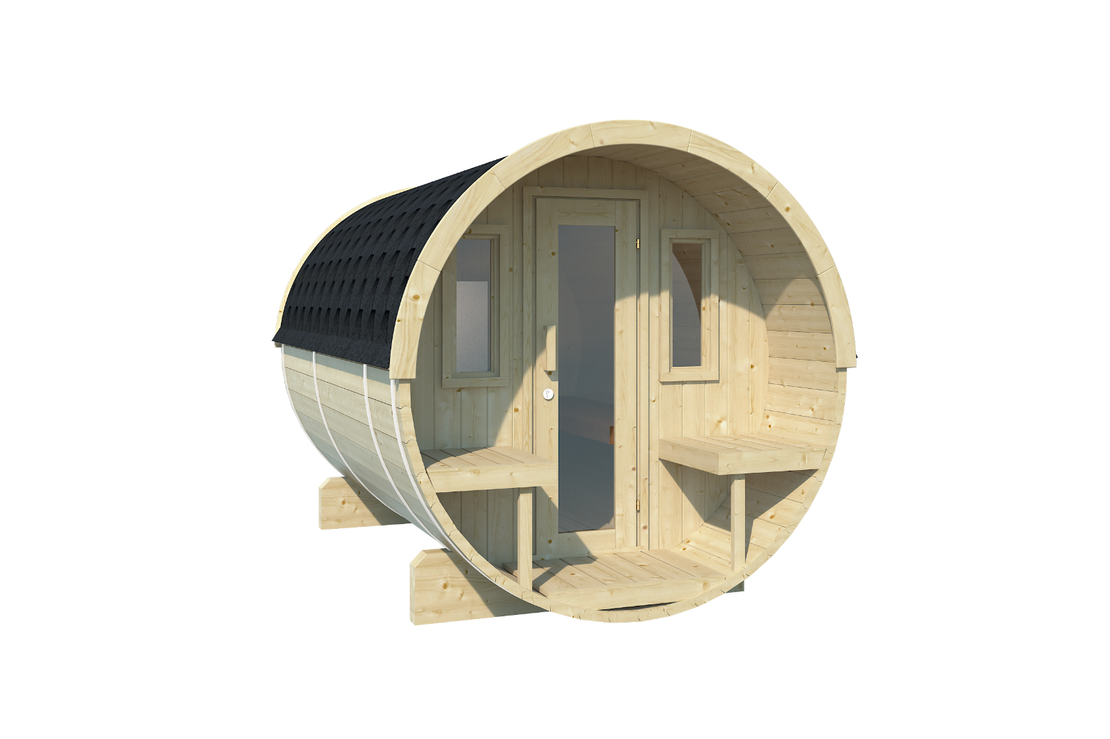 VERFÜGBARES Saunafass 300 cm Fasssauna Holz Saunakabine Sauna Fass