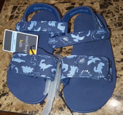 Toddler Boy's L sandals Shark Blue Navy Size L 9/10 West Loop Beach Pool 