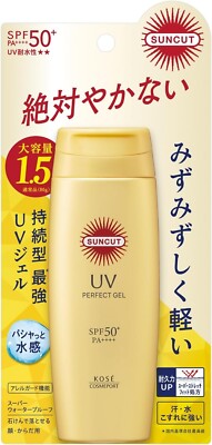 SUNCUT Perfect UV Gel Sunscreen Waterproof 120g SPF50+ PA++++ Kose Made in Japan