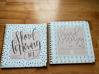 Hand Lettering Books 101 & 201 Introduction & Intermediate  Design Basics Spiral