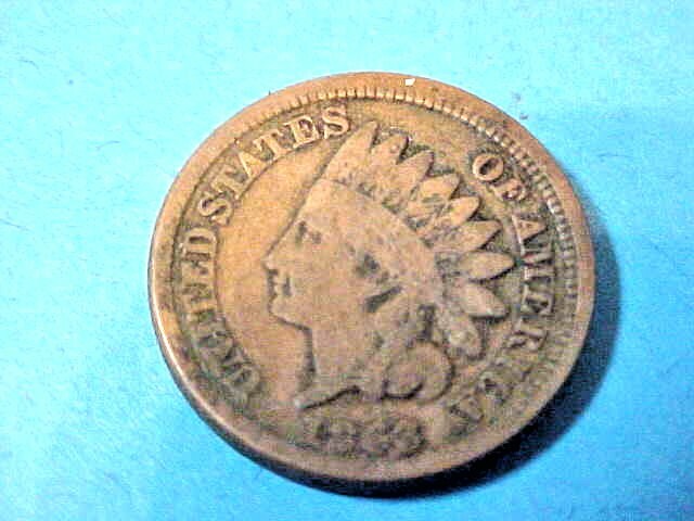 US COINS 1863 CN VG Indian Head Cent Key Date Civil War Era Penny Antique N74