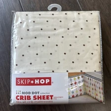 Skip Hop Mod Dot Crib Sheet standard crib Neutral Beige Cream with polka dots